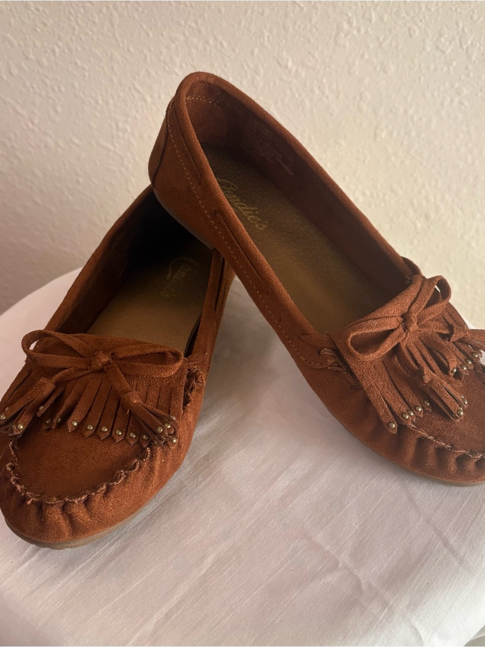 Candie's Brown Fringe Moccasin Loafers
